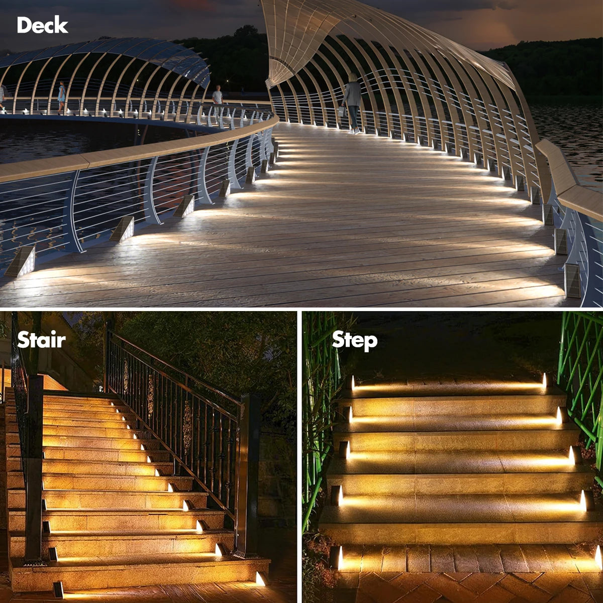 lumière solaire led moderne or noir ip67 autoinstallationextérieur minimalistechemin décoration batterie intégrée