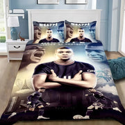 housse couette lit enfant football kylian mbappe bleu foncé urbain moderne chambre