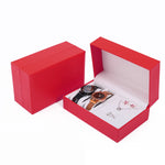 boîtes bijoux simili cuir noir rouge vert classiques rangement montres bracelets boucles d'oreilles