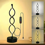 lampe table tactile spirale noir blanc modernes contemporaines LED 60 249 flux lumineux 5W
