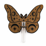 support mural boho chic plante papillon floral clips marron vert transparent