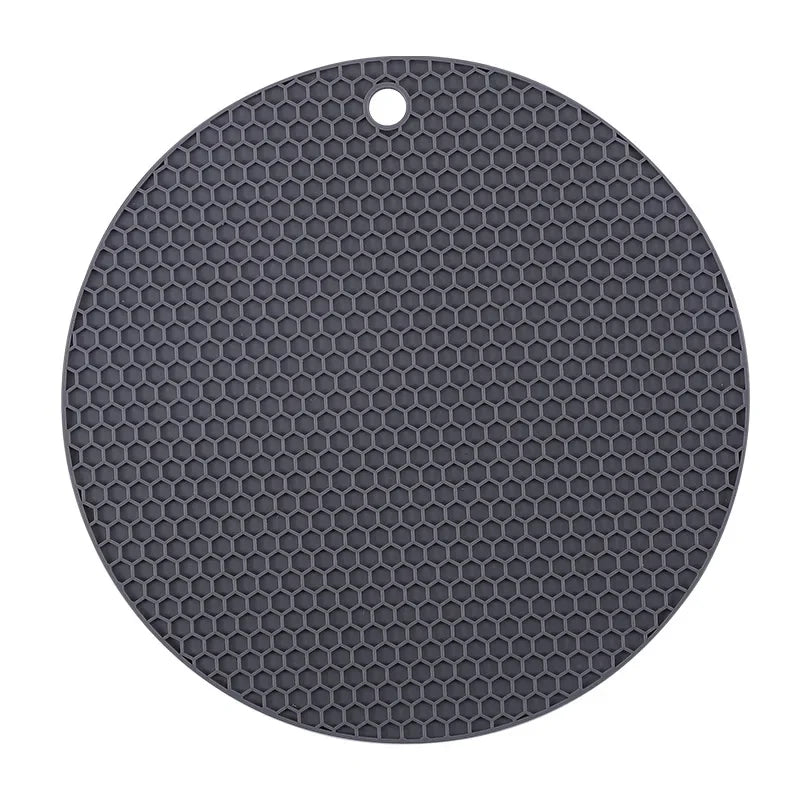 tapis silicone nid d'abeille rond carré antidérapant bleu rose gris vert moderne cuisine