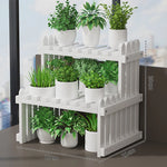 étagère plante bambou moderne simple niveaux naturel hauteur 30cm largeur 57cm