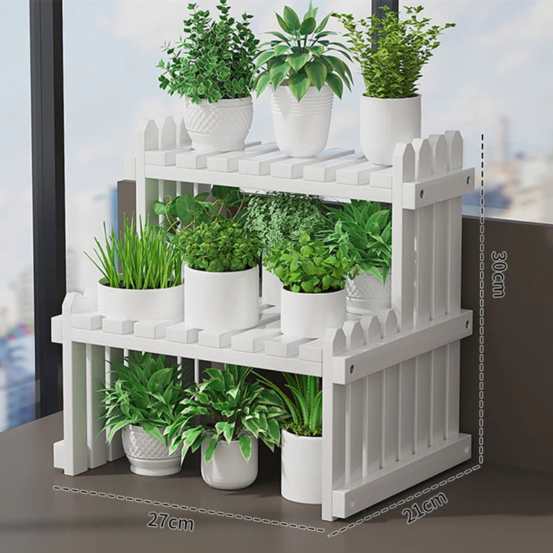 étagère plante bambou moderne simple niveaux naturel hauteur 30cm largeur 57cm