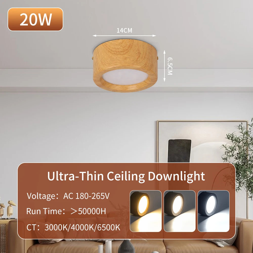 lampe led encastrable bois grain moderne salon cuisine 220v toucher interrupteur walnut blanc