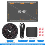 bande lumineuse led multicolore rayures horizontales adhésif moderne télévision 4k hdmi synchronisation écran 40