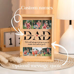 Cadre photo acrylique moderne avec éclairage LED dans un salon