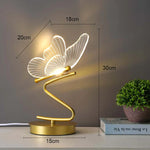 lampe table moderne papillon or transparent minimaliste basse consommation led