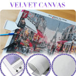tableau diamant fleurs multicolore artisanal décoration adhésif peinture résine complète guide inclusion toile.velours pinceau