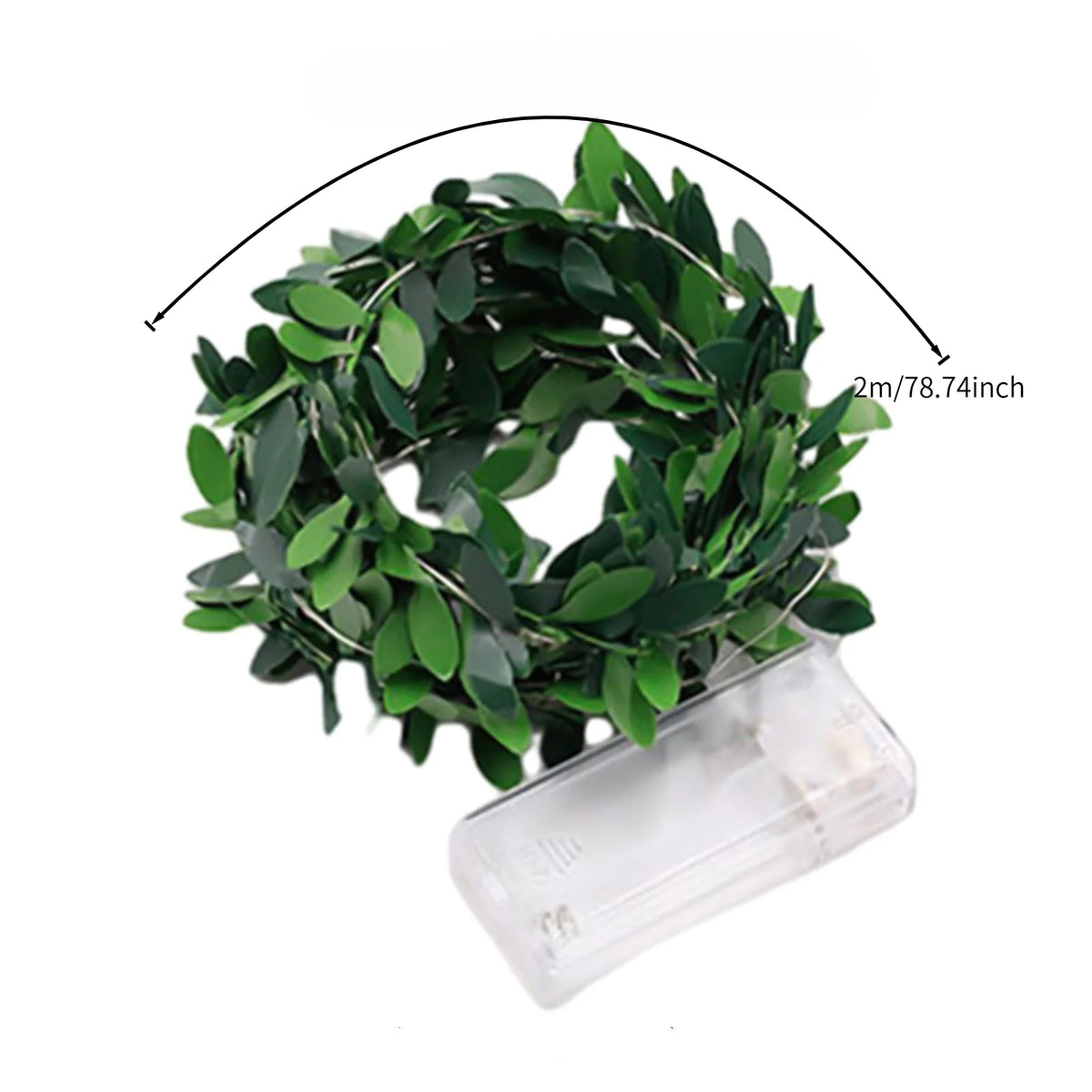 guirlande lumineuse feuilles vertes clips extérieure décoration naturelle maison fête