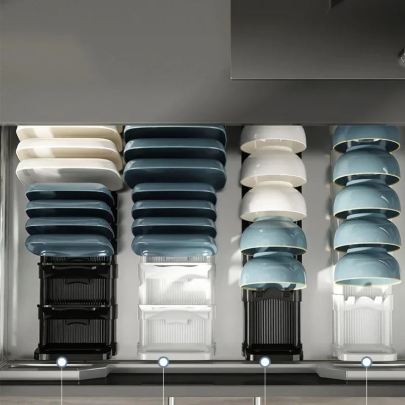 support vaisselle clips réglables moderne respectueux environnement noir blanc plat
