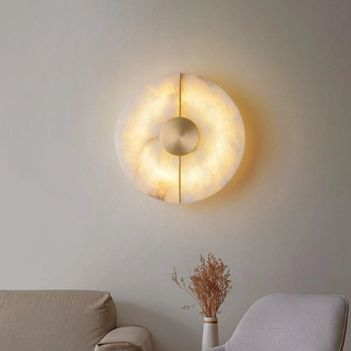 lampe murale moderne applique murale blanche dorée veines marbrées led élégante semi translucide chambre