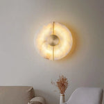 lampe murale moderne applique murale blanche dorée veines marbrées led élégante semi translucide chambre