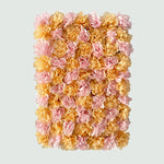 panneau mural fleurs artificielles rose blanc beige decoration romantique mariage anniversaire intérieur 60cmx40cm