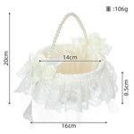 panier dentelle tulle rubans satinés fleurs artificielles romantique champêtre mariage demoiselle honneur deco table