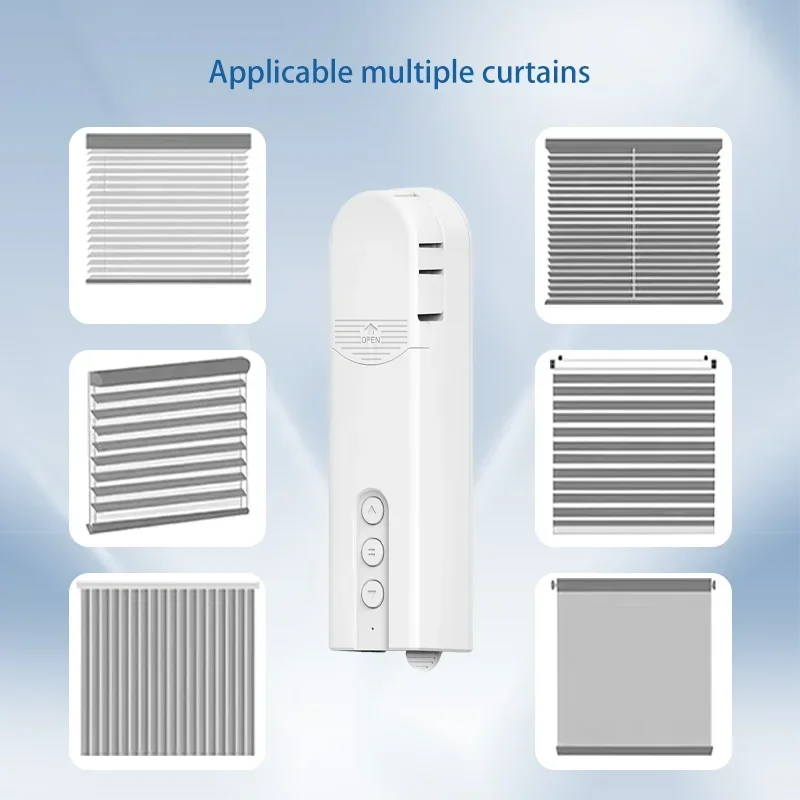 moteur store roulant blanc moderne adhésif boutons stop open close timer voice remote bluetooth