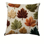 taies d'oreiller automne feuilles colorées campagnard beige polyester 45x45cm opacité