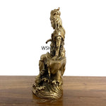 statue bouddha bronze détaillée motifs floraux traditionnelle religieuse décoration maisonscrição