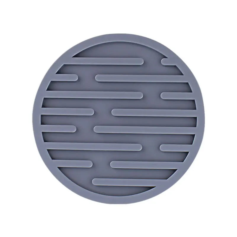 coasters ronds antidérapants silicone couleur noir rouge vert bleu marron blanc rayures horizontales moderne