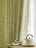 rideau vert clair texture lin moderne fenetre plate 100x200 cm