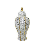 vase géométrique pois bordure dorée blanc noir intérieur élégant classique deco fleur pot gingembre