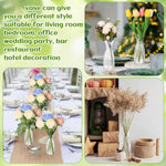 vases transparents striés fleurs artificielles bouquet décoration table moderne maison mariage