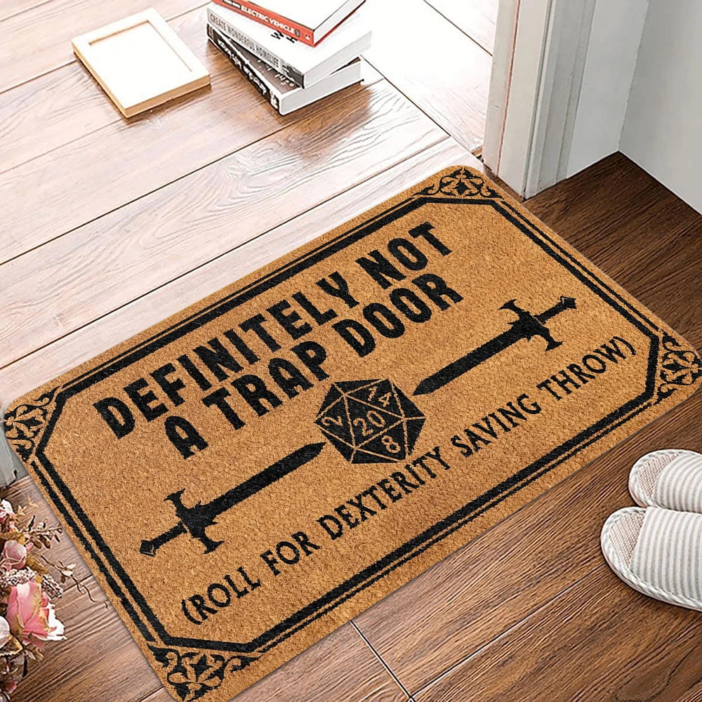 tapis d'entrée marron clair noir motif géométrique résistant antidérapant extérieur intérieur vintage