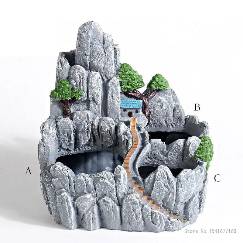 Cache-pot gris clair sculpté à la main pour plantes