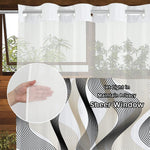 rideau douche moderne semi transparent motif abstrait polyester blanc noir beige