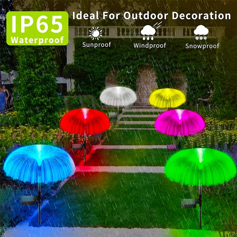 lumière solaire led moderne bleu vert violet blanc jardin feuilles floral piquet fixe