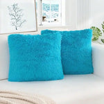 housses coussin décoratives peluche polyester moderne fermeture glissière bleu noir rose violet orange blanc