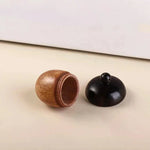 boîte rangement noix érable artisanale anneau métallique portable conteneur petit objet grain bois marron