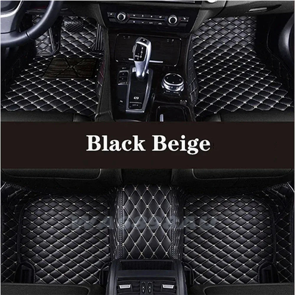 tapis sol voiture cuir noir marron moderne élégant losanges fibres naturelles résistants salissures