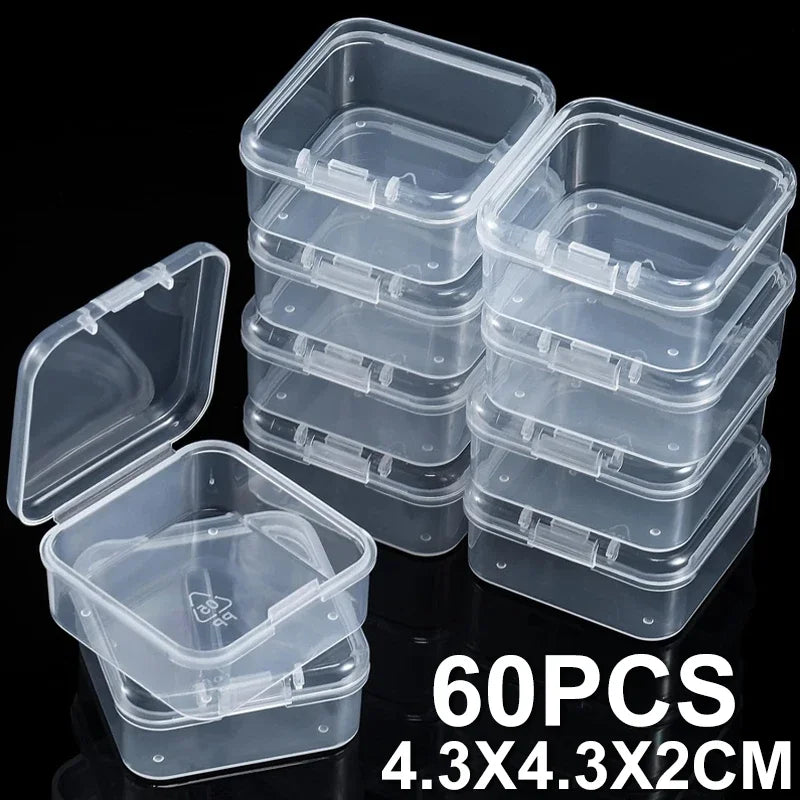 boîtes rangement transparentes modernes empilables couvercle clips portables bijoux 4.3cm 4.3cm 2cm