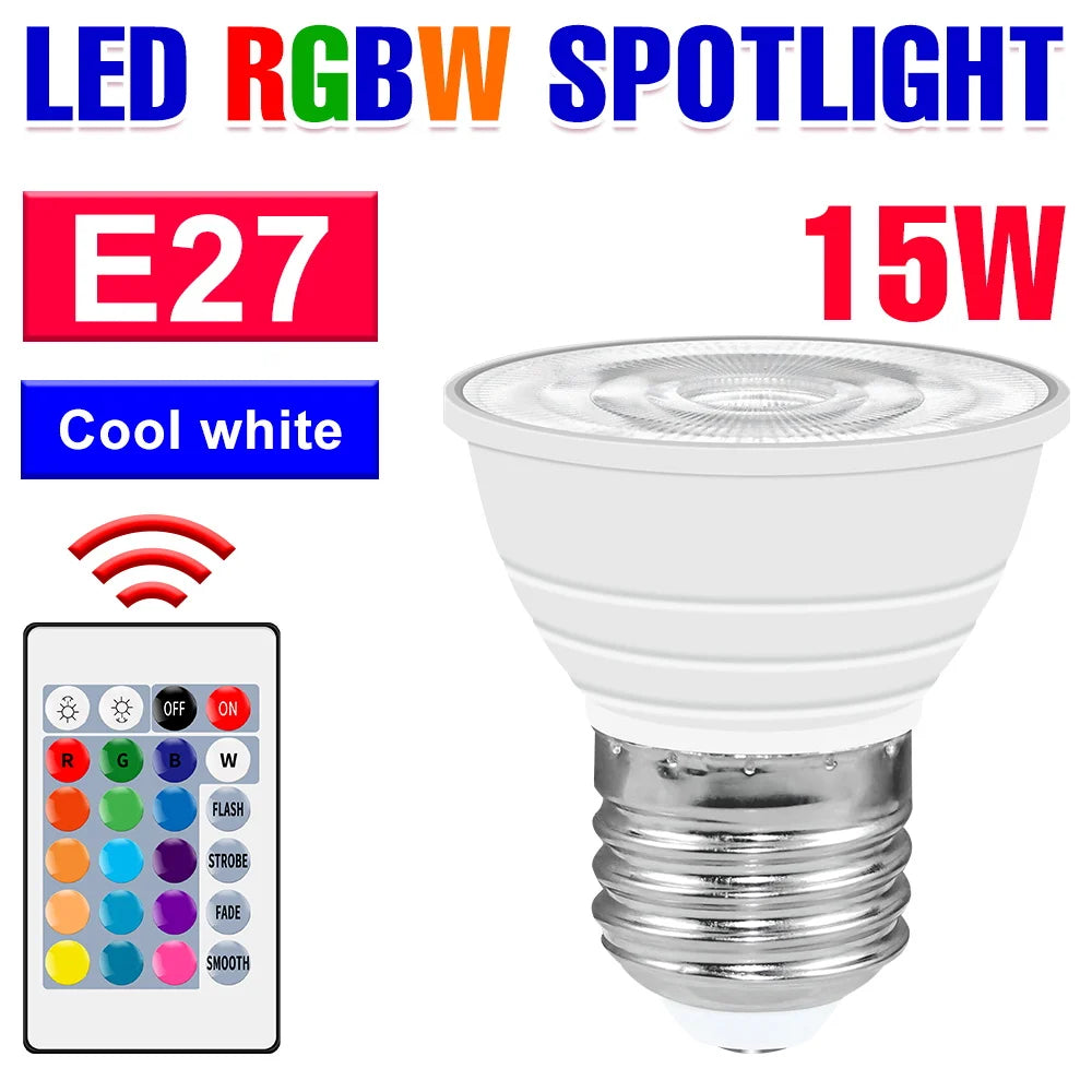 ampoule led e27 gu10 mr16 e14 blanc moderne télécommande 24touches variable ambiance chambre