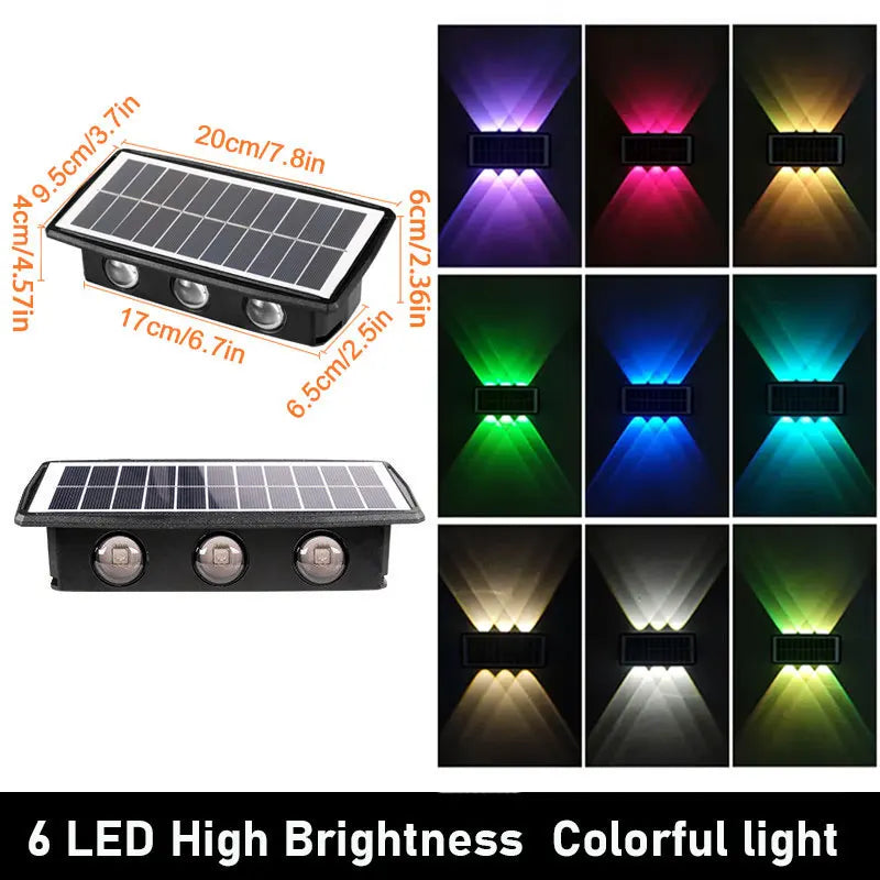 applique murale solaire led moderne noire blanche jaune bleue panneau solaire adhésif fixeextérieur
