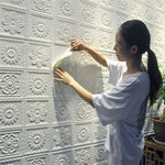 panneau mural décoratif fleurs sculptées adhésif double face anti statique absorption son résistant moisissure