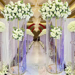 colonne décorative dorée fleurs artificielles élégante festivité transparente intérieur extérieur assemblage