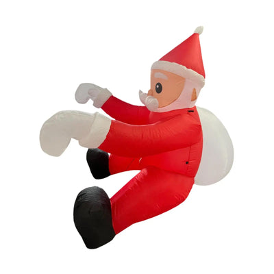 Père Noël gonflable escalade avec LED sur fenêtre