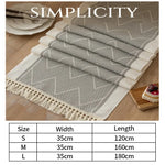 chemin table moderne motif géométrique beige gris clair tissu polyester opaque