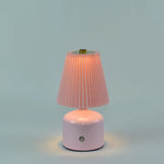 lampe table led blanc marron rose plissée moderne interrupteur tactile charge type