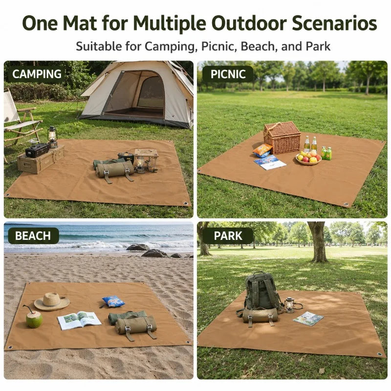 tapis sol marron clair uni pratique robuste sac rangement guide utilisation sac dos portable
