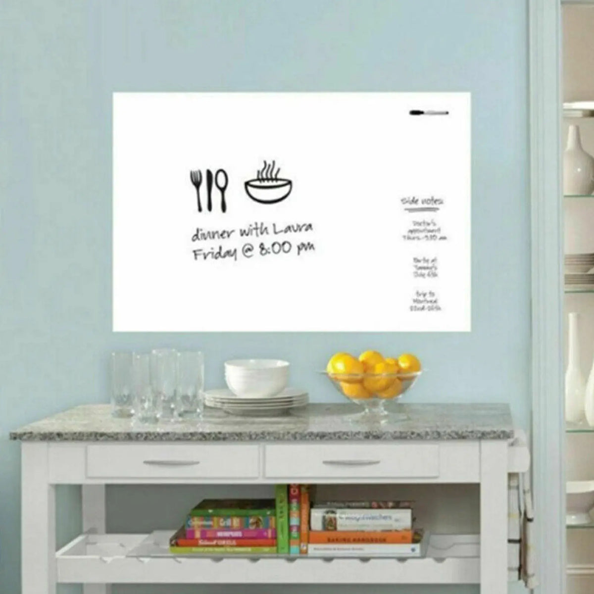 tableau blanc autocollant noir blanc motif tableaux notes pratique moderne adhésif crayon