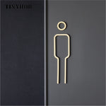 symboles toilettes or minimaliste maison decoration entrée wc handicapé decoration métal rond fixations invisible