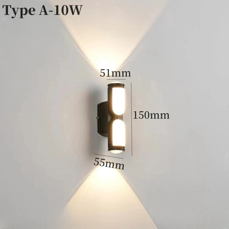 applique murale led moderne étanche ip65 noir blanche ovale fixations oeilletsextérieur intérieur jardin chambre