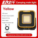 lampe travail urgence aimantée led noire jaune moderne robuste port usb charge sortie