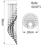 suspension lumineuse moderne cristal transparente haute 80cm 120cm 150cm 200cm 240cm 300cm