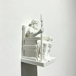 statue zeus dieu grec blanc trône sceptre éclair couronne laurier antique decoration mythe grec