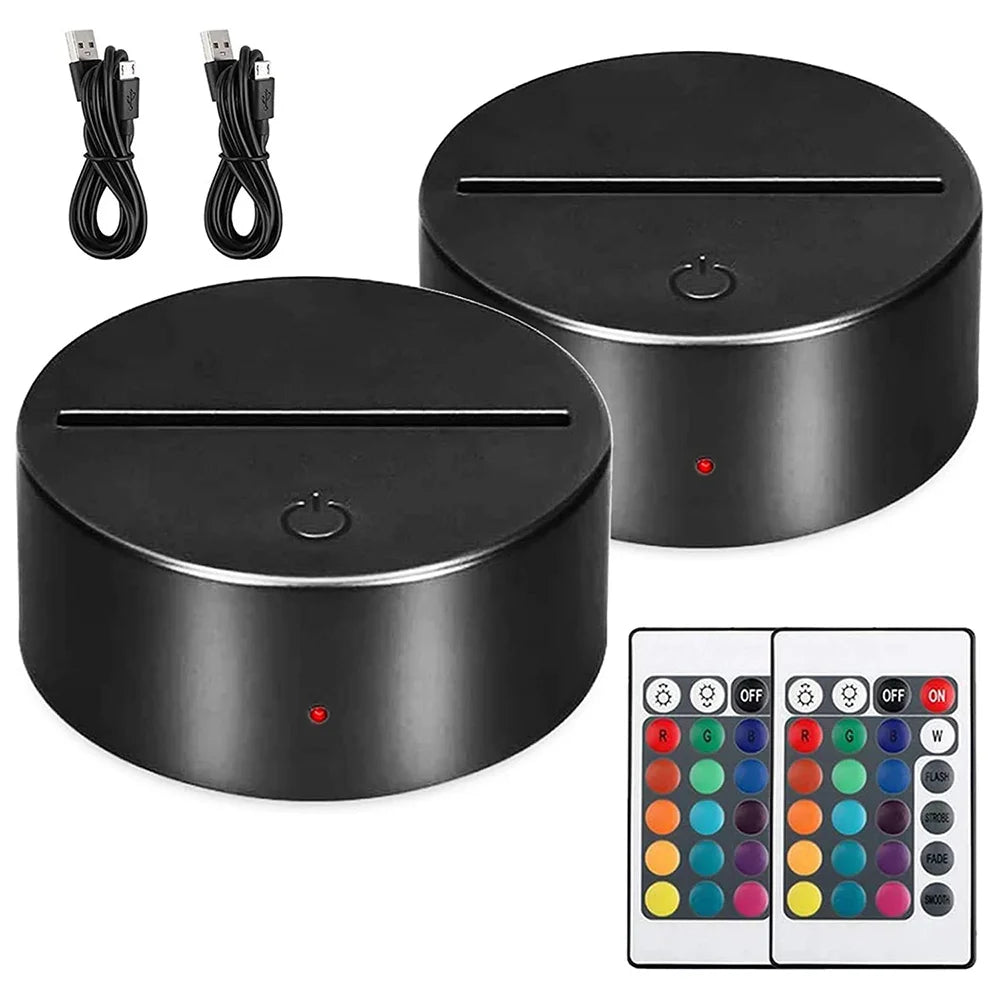 lampe table led 3d moderne télécommande infrarouge batteries aa câble usb noir blanc