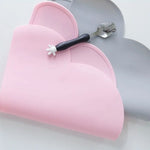 tapis silicone nuage moderne antidérapant rose bleu gris assiette cuillère bol adhésif table enfants